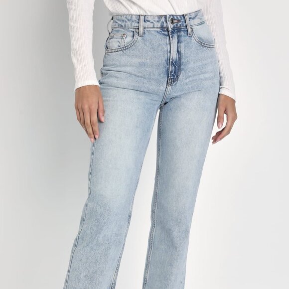 EUC We The Free Pacifica Light Wash High Rise Straight Leg Jeans Sz 27 - Picture 2 of 10